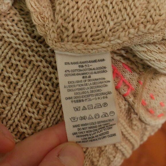 Free People XS Cardigan Chunky Knit Goblincore Fairy Grunge Boho Asymmetric - Picture 11 of 11